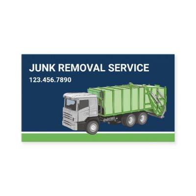 Navy Blue Junk Removal Service Garbage Truck