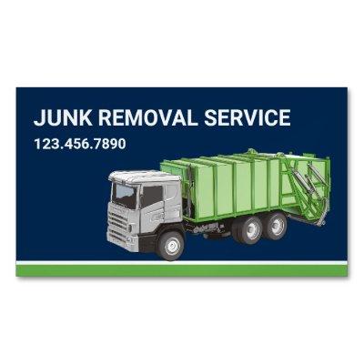 Navy Blue Junk Removal Service Garbage Truck  Magnet
