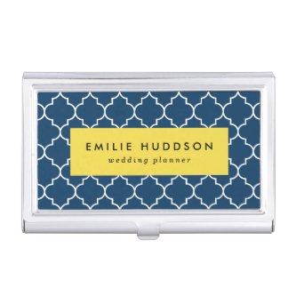 Navy Blue Latticework, Quatrefoil, Trellis  Case