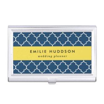 Navy Blue Latticework, Quatrefoil, Trellis  Case