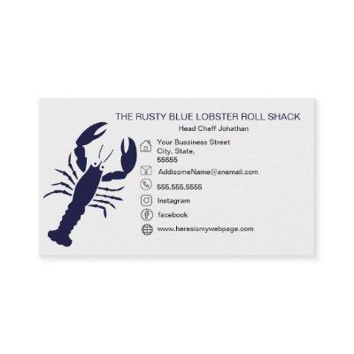 NAVY Blue Lobster Seafood Black Simple Nautical