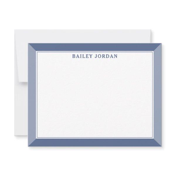 Navy Blue Men's 2-Tone Professional Stationery Note Card