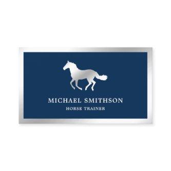 Navy Blue Metallic Steel Horse Riding Instructor