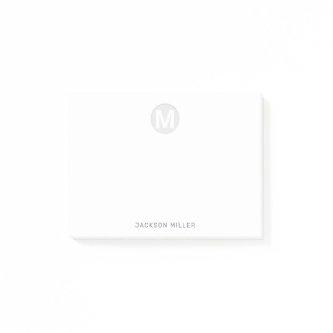 Navy blue modern simple personalized monogram  post-it notes