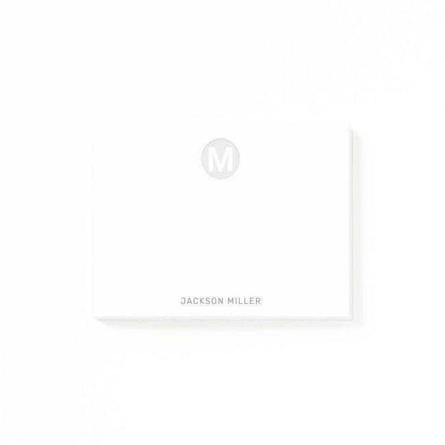 Navy blue modern simple personalized monogram post-it notes