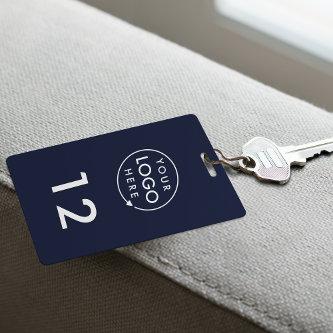 Navy Blue Number Hospitality Business Key Tag Badge