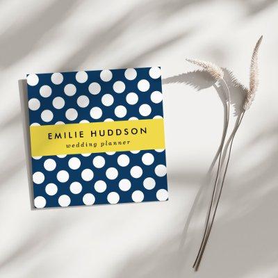Navy Blue Polka Dots, Polka Dot Pattern, Dots Square