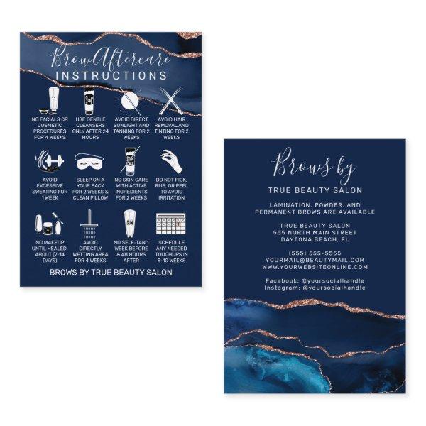 Navy Blue Rose Gold Agate Brows Aftercare Icon
