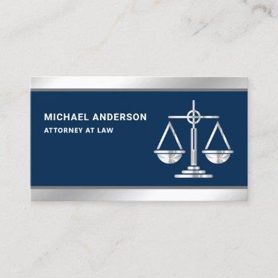 Navy Blue Silver Justice Scale Lawyer Attorney