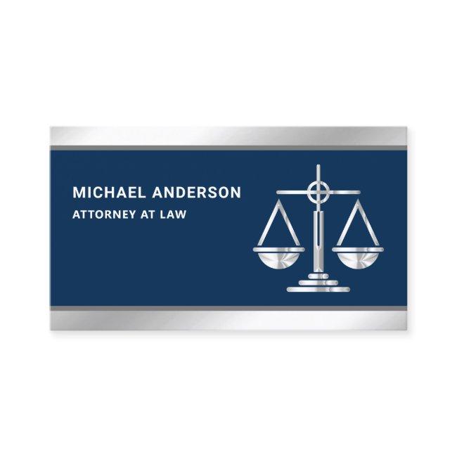 Navy Blue Silver Justice Scale Lawyer Attorney