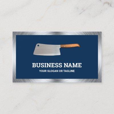 Navy Blue Steel Butcher Knife Meat Shop