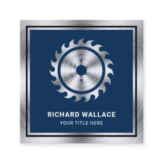 Navy Blue Steel Circular Saw Handyman Carpenter Square