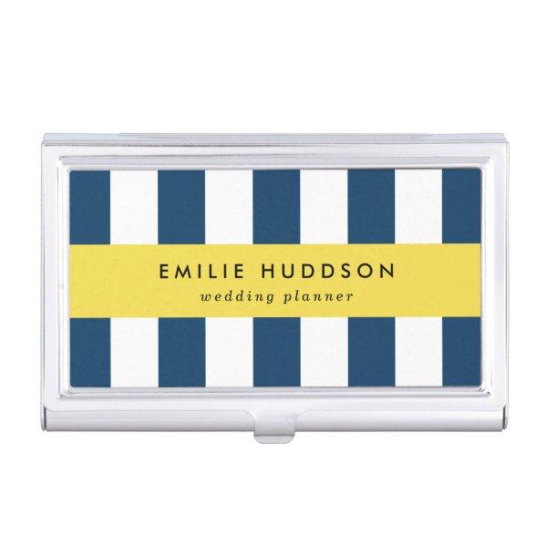 Navy Blue Stripes, White Stripes, Striped Pattern  Case