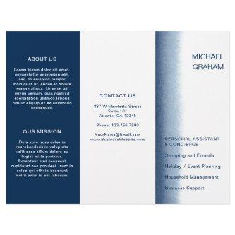 Navy Blue Watercolor Modern Business Brochure