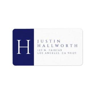Navy Blue & White | Classy Return Address Label