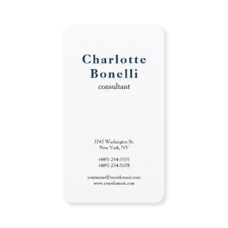 Navy Blue White Modern Minimalist Professional