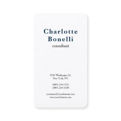 Navy Blue White Modern Minimalist Professional