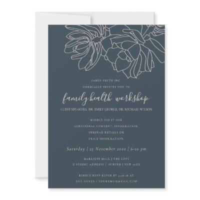 NAVY BLUSH DESERT CACTI SUCCULENT  WORKSHOP EVENT INVITATION