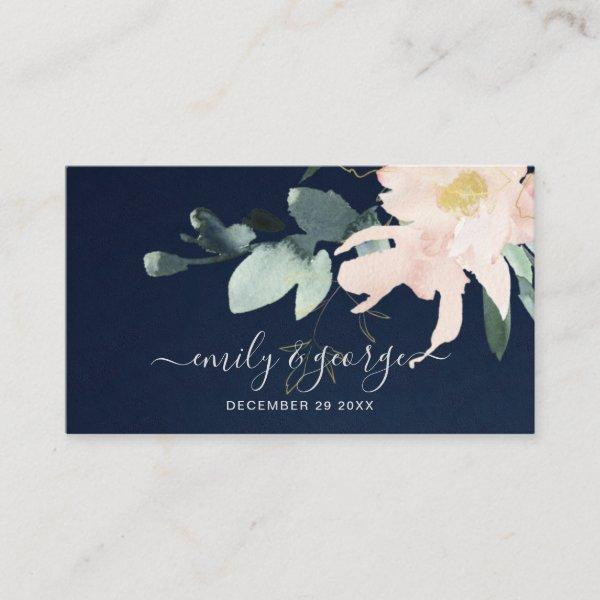 NAVY BLUSH GOLD FLORAL WATERCOLOR WEDDING WEBSITE