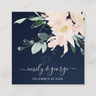 NAVY BLUSH GOLD FLORAL WATERCOLOR WEDDING WEBSITE SQUARE