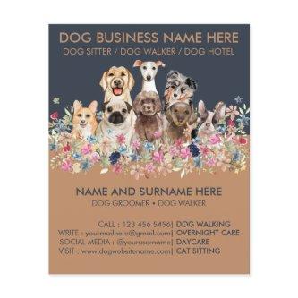 Navy Brown Dog Sitting Service Pet groom Flyer