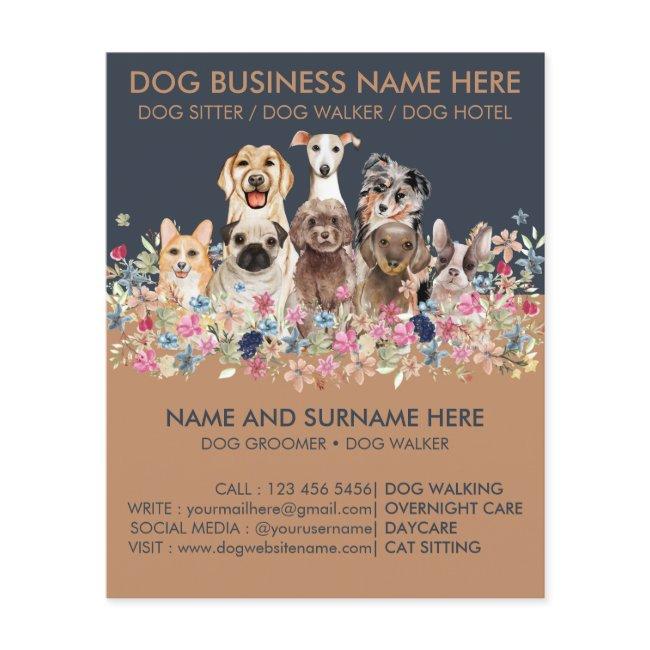 Navy Brown Dog Sitting Service Pet groom Flyer