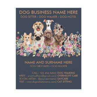 Navy Brown Dog Sitting Service Pet groomer flyer