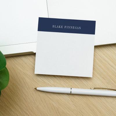 Navy Colorblock Border | Personalized Post-it Notes