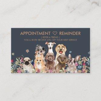 Navy Dog Groomer Pet Sitter Flowers Appointment