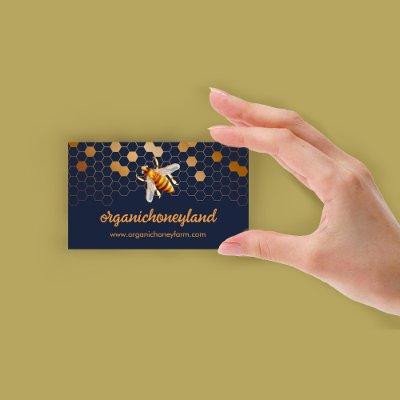 Navy Gold Bee on Honeycomb Apiary