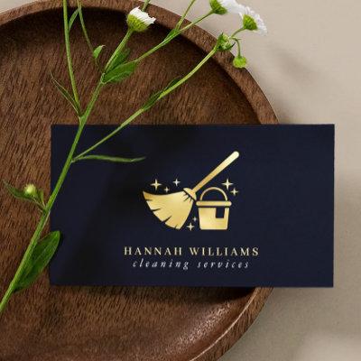 Navy & Gold House Cleaning Services