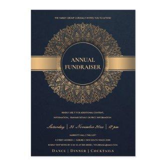 NAVY GOLD ORNATE MANDALA CORPORATE PARTY EVENT INVITATION