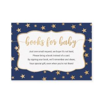 Navy Gold Stars boy book request card