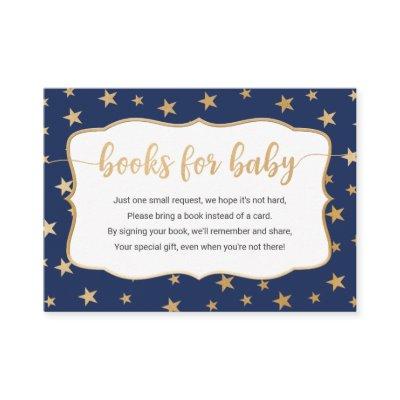 Navy Gold Stars boy book request card