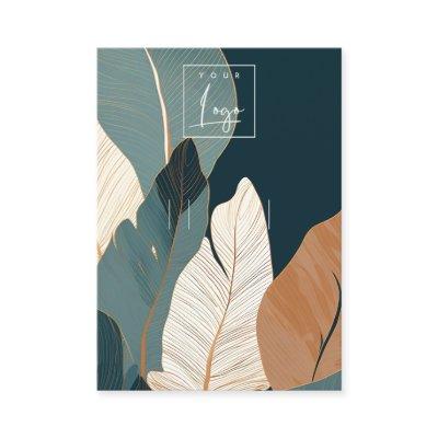 Navy Gold Tropical Leafy Logo Hoop Loop Display