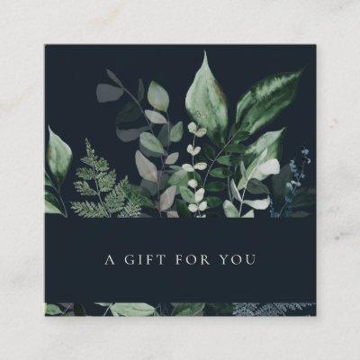 Navy Leafy Tropical Foliage Fern Gift Certificate