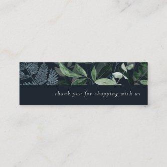 Navy Leafy Tropical Foliage Thank You For Order Mini