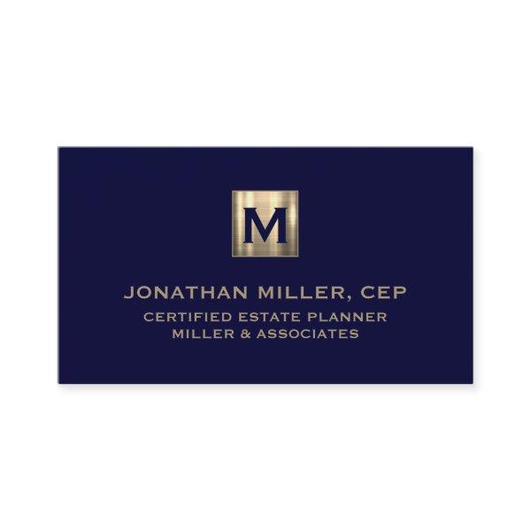 Navy Luxury Gold Initial Logo