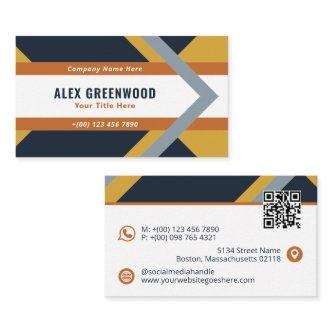 Navy Orange Yellow Overlapping Geometrics