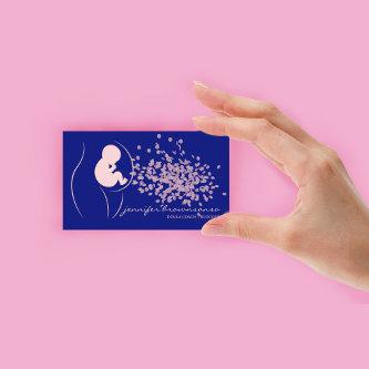 Navy Pink Baby Doula Birth Coach Pregnant