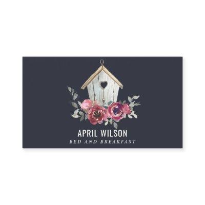 NAVY RED ROSE FLORAL WOOD HOME STAY BED BREAKFAST