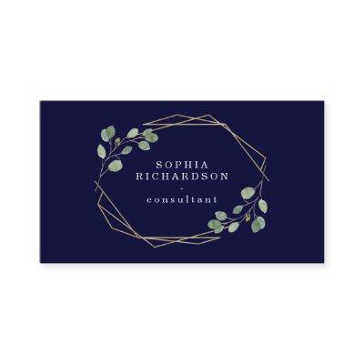 Navy Simple Eucalyptus Greenery | Gold Geometric