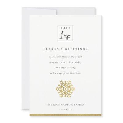 NAVY SNOWFLAKE LIGHT STRINGS SEASONS GREETINGS HOLIDAY CARD