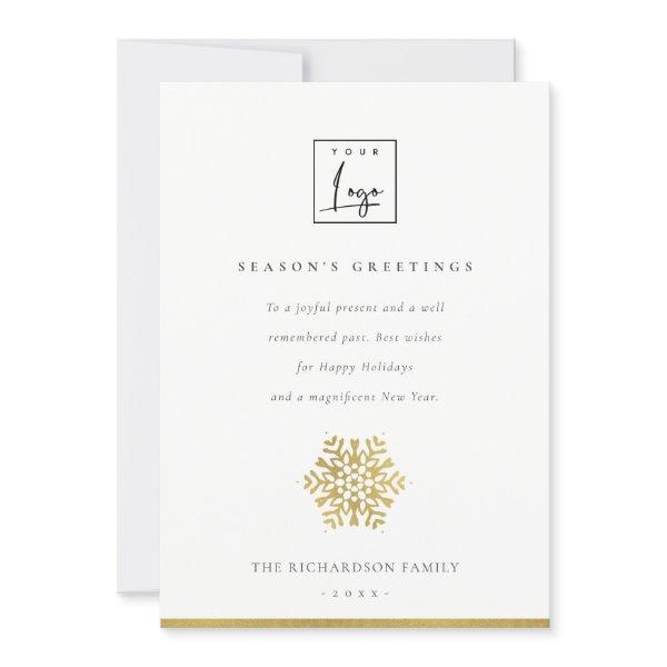 NAVY SNOWFLAKE LIGHT STRINGS SEASONS GREETINGS HOLIDAY CARD
