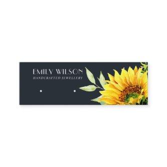 NAVY SUNFLOWER AUTUMN STUD EARRING DISPLAY CARD