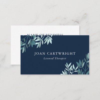 Navy & Teal Greenery Leaves - Therapist