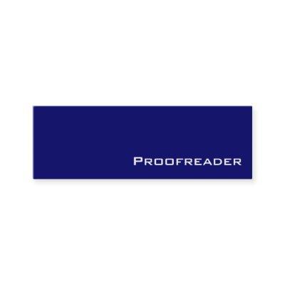 Navy white proofreader