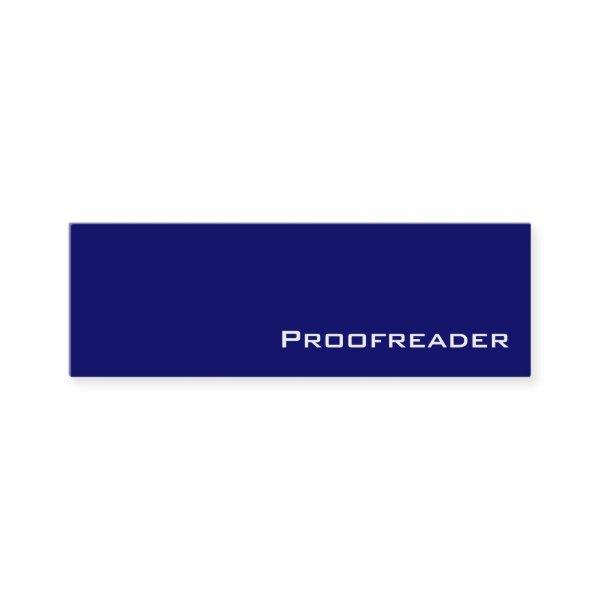 Navy white proofreader