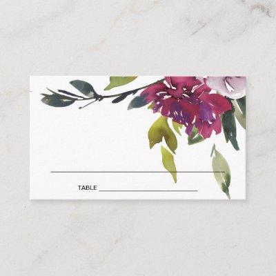 NAVY YELLOW BLUSH BURGUNDY FLORAL PLACE CARDS