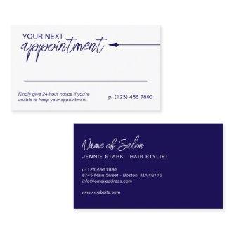 Neat Arrow Dark Blue Minimal Next Appointment